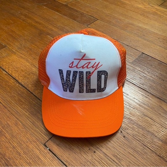 Accessories - Orange 'Stay Wild' Trucker Hat